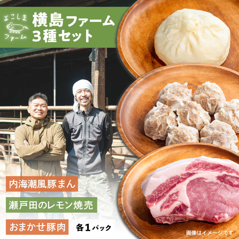 【ふるさと納税】惣菜 豚まん・瀬戸田のレモン焼売・おまかせ豚肉セット 各1パック（180g〜280g） 惣菜 豚まん シュウマイ 肉 お肉 にく 食品 ギフト セット 福山市/株式会社横島ファーム[BABT001]