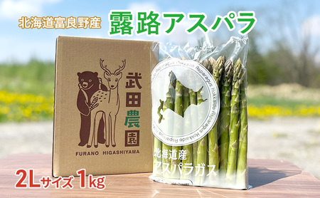 ［武田農園とれたて直送］2027年春～発送 グリーンアスパラ 2L 1kg やわらかくて抜群にあまい！北海道 富良野産 (アスパラガス アスパラ 野菜 新鮮 産地直送 先行予約 限定)
