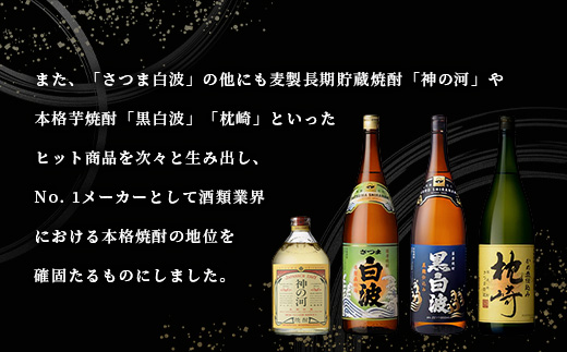 さつま白波原酒37度720ml化粧箱入 6本 本格焼酎セット E0-10【配送不可地域：離島】【1166632】