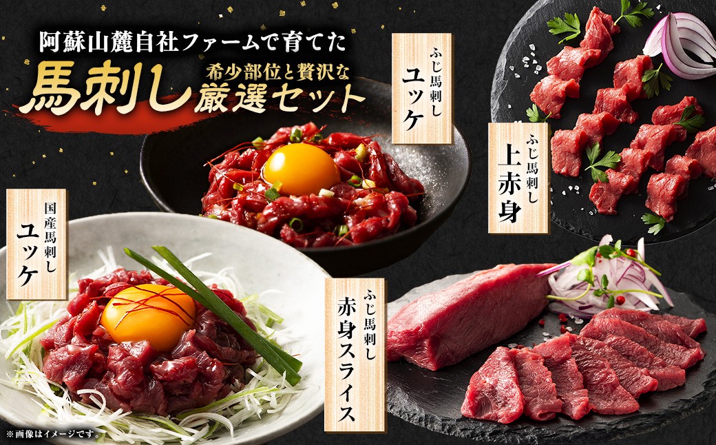 馬刺し4種の食べ比べ