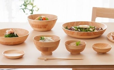 
ひきよせ/ヒノキ　3段LL（ボウルLL）【キッチン用品 食器 雑貨 日用品 ヒノキ材 木製食器　国産ヒノキ 半年間乾燥 職人メイド 工芸品 職人の手作り おしゃれ食器 直径300mm×高さ90mm 神奈川県 小田原市 】
