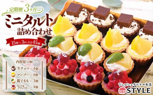 
定期便 3ヶ月 フレッシュ タルト 専門店 STYLE 岡山みに たると 詰め合わせ 15個入り ケーキ タルト 詰合せ お菓子 スイーツ [№5220-1493]
