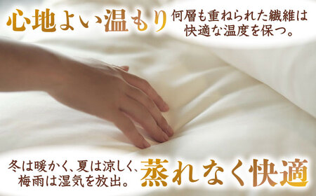 【大洲産国産繭100％使用】近江真綿布団正絹富士絹　　無地白色 キング 