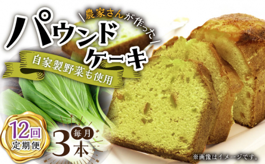 
【12回定期便】自家製野菜も使用 パウンドケーキ 3種セット ( チンゲン菜 ココア プレーン ) /おかわりのうえん [UDD012] お菓子 おかし 焼き菓子 スイーツ
