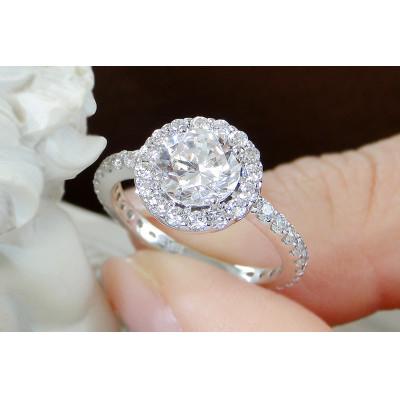 ふるさと納税 昭和町 【中央宝石研究所鑑定書付】pt950　超大粒1.0ct ダイヤモンド リング【1.65ctUP】7号 |  | 03