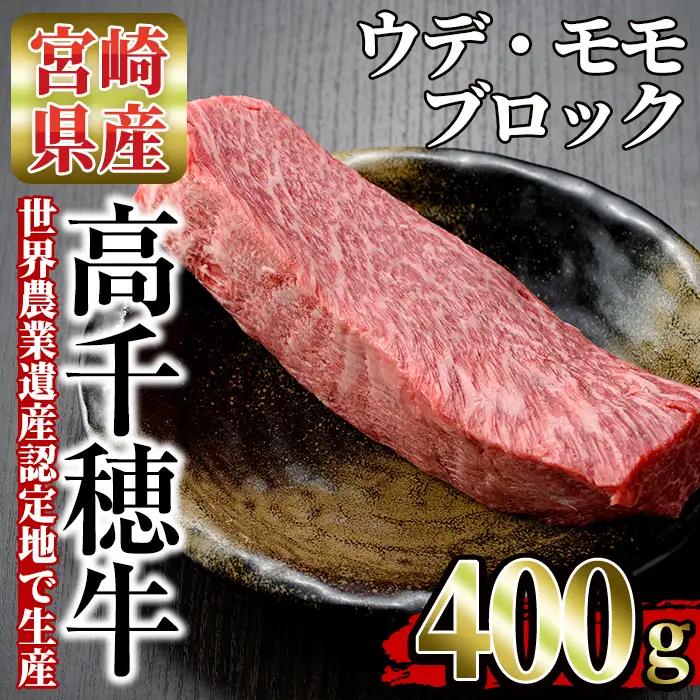 高千穂牛 ウデ・モモブロック(400g)【MT007】【JAみやざき 高千穂牛ミートセンター】