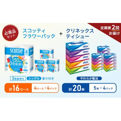 ふるさと納税 岩沼市 【6ヶ月ごと計2回お届け】ティッシュ+トイレットペーパー4P[No.5704-1795] |  | 01