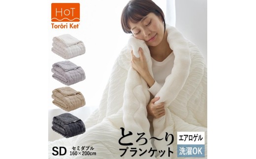 ホットとろーりブランケット（エアロゲル）　【セミダブル160×200cm】アイボリー _ ホット とろーり ブランケット 肌掛け 布団 セミダブル 160 × 200cm カラー アイボリー あったか 一年中使用可能 洗える 柔らか リバーシブル 掛け心地 レーヨン 吸湿 エアロゲル 清潔 江崎ふとん 久留米市 送料無料 _Qc175-iv