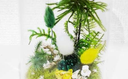 【さとリウム®】プリザーブド加工のテラリウム 春 1セット｜ テラリウム ガラスドーム 苔 こけ コケ 植物 鑑賞用 インテリア 水やり不要