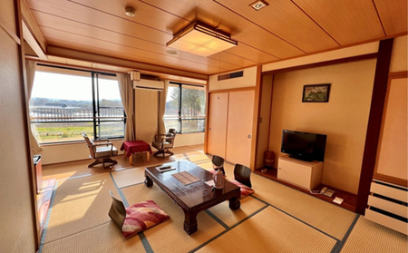 平日 つがる富士見荘宿泊券：［1名:1泊2食・展望和室］1ドリンク付き 旅行 温泉 