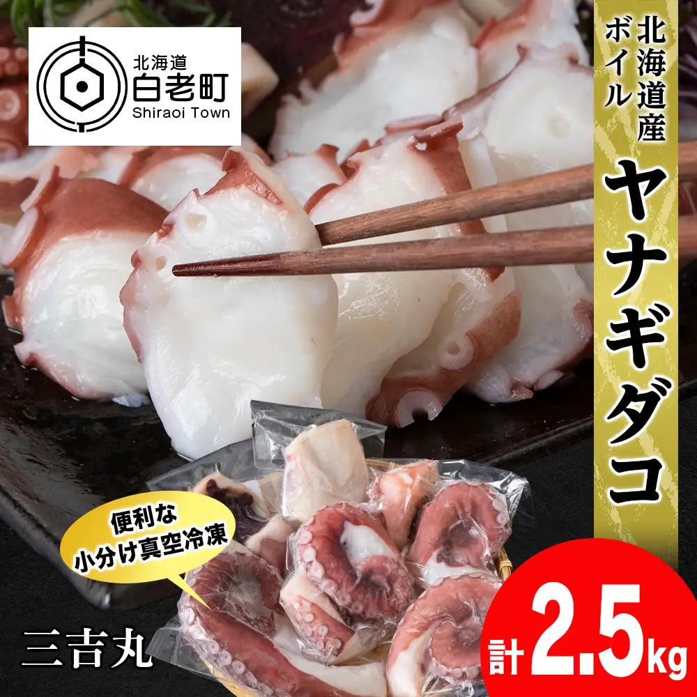 【7営業日以内発送】【北海道産】ボイルヤナギダコ 小分け2.5kg タコ 海鮮 白老 三吉丸