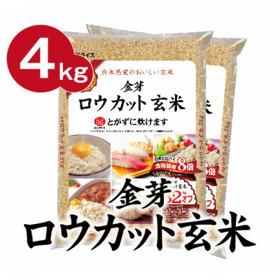 【ふるさと納税】【4kg】金芽ロウカット玄米 4kg(2kg×2袋)ふっくら柔らかい美味しさ!【1505276】