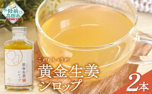 【黄金生姜使用】 黄金生姜シロップ 200ml×2本 【 数量限定 ショウガ シロップ 調味料 濃厚 おためし 陸前高田市産 Farm Koganeyama 】 RT2750
