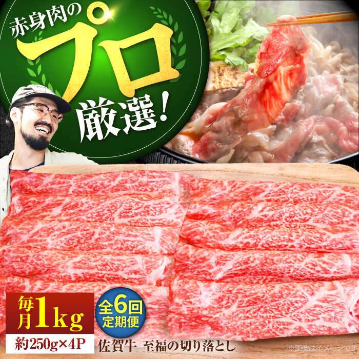 【ふるさと納税】【牧場直送】【6回定期便】佐賀牛 至福の切り落とし 1000g（250g×4パック）【佐賀セントラル牧場】A4 A5 黒毛和牛 肉 牛肉 切落し 国産 和牛 国産牛 スライス すき焼き しゃぶしゃぶ 高評価 人気 おすすめ 定期 佐賀県 白石町 [IAH095]