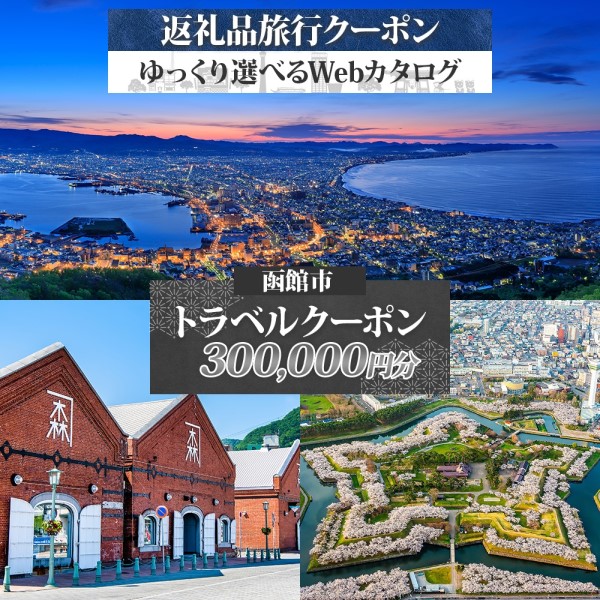 【北海道ツアー】北海道 函館市 旅行クーポン 300,000円分_HD233-004