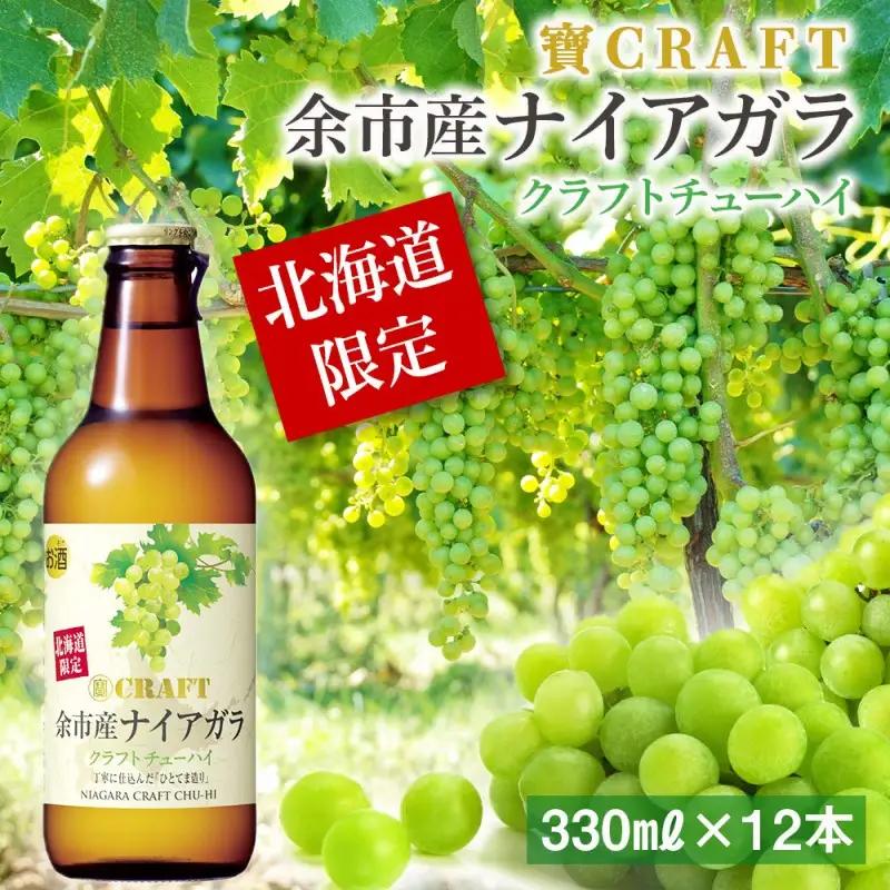 寶CRAFT 余市産 ナイアガラ 12本 北海道限定クラフト 宝酒造 地域限定 お酒 焼酎 酎ハイ チューハイ クラフトチューハイ 果汁 ストレート ぶどう 葡萄 父の日 誕生日 お祝い ギフト プレゼント 北海道 余市町 _Y020-0521
