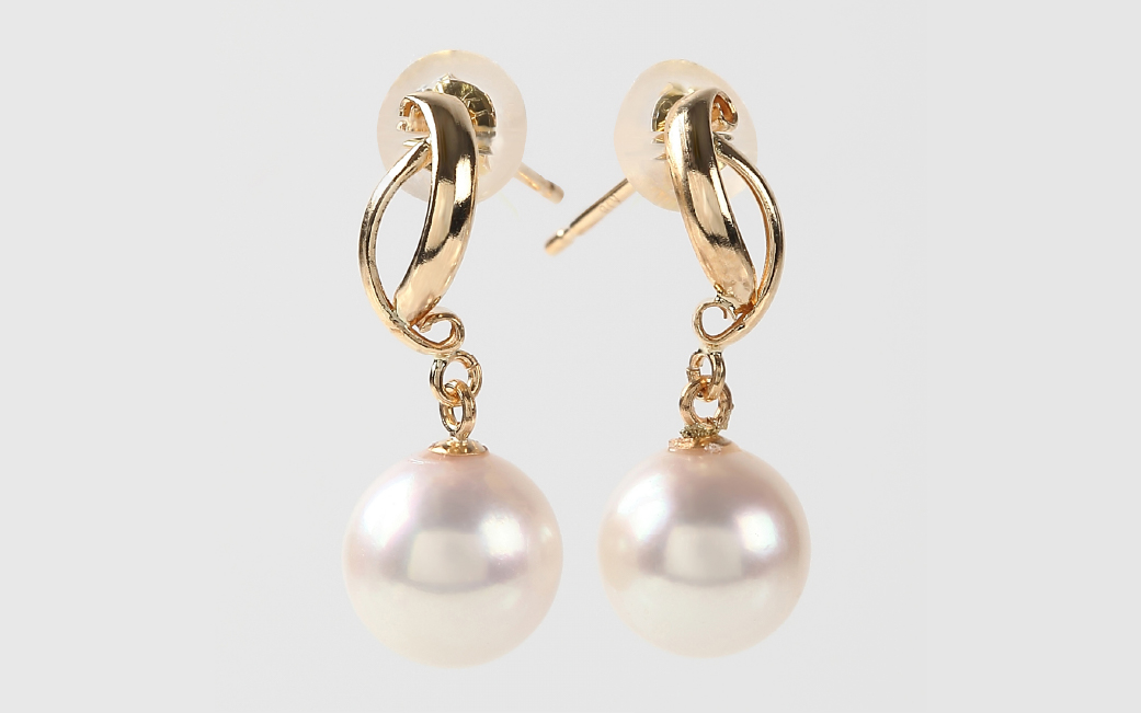 706　K18YGあこや本真珠ピアス　カーブライン7mmUP　　K18 イエローゴールド あこや真珠 ピアス 伊勢志摩 アクセサリー ジュエリー フォーマル カジュアル ギフト 伊勢市 18金 人気 