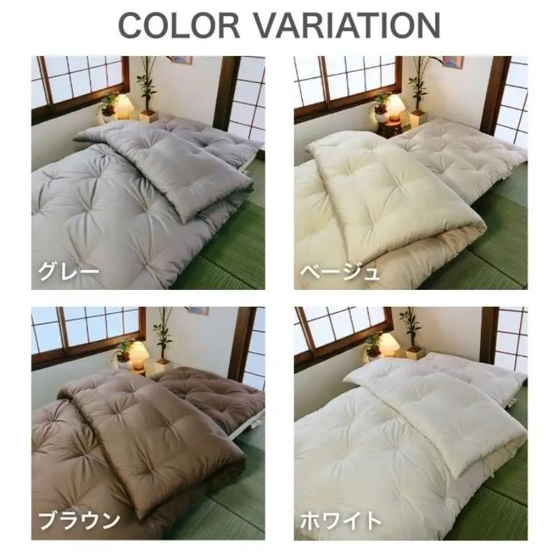 掛け布団 重め セミダブル 綿100% ボリューム 5.0kg 側生地：無地 職人手作り 和布団 ※配送不可:離島 ベージュ