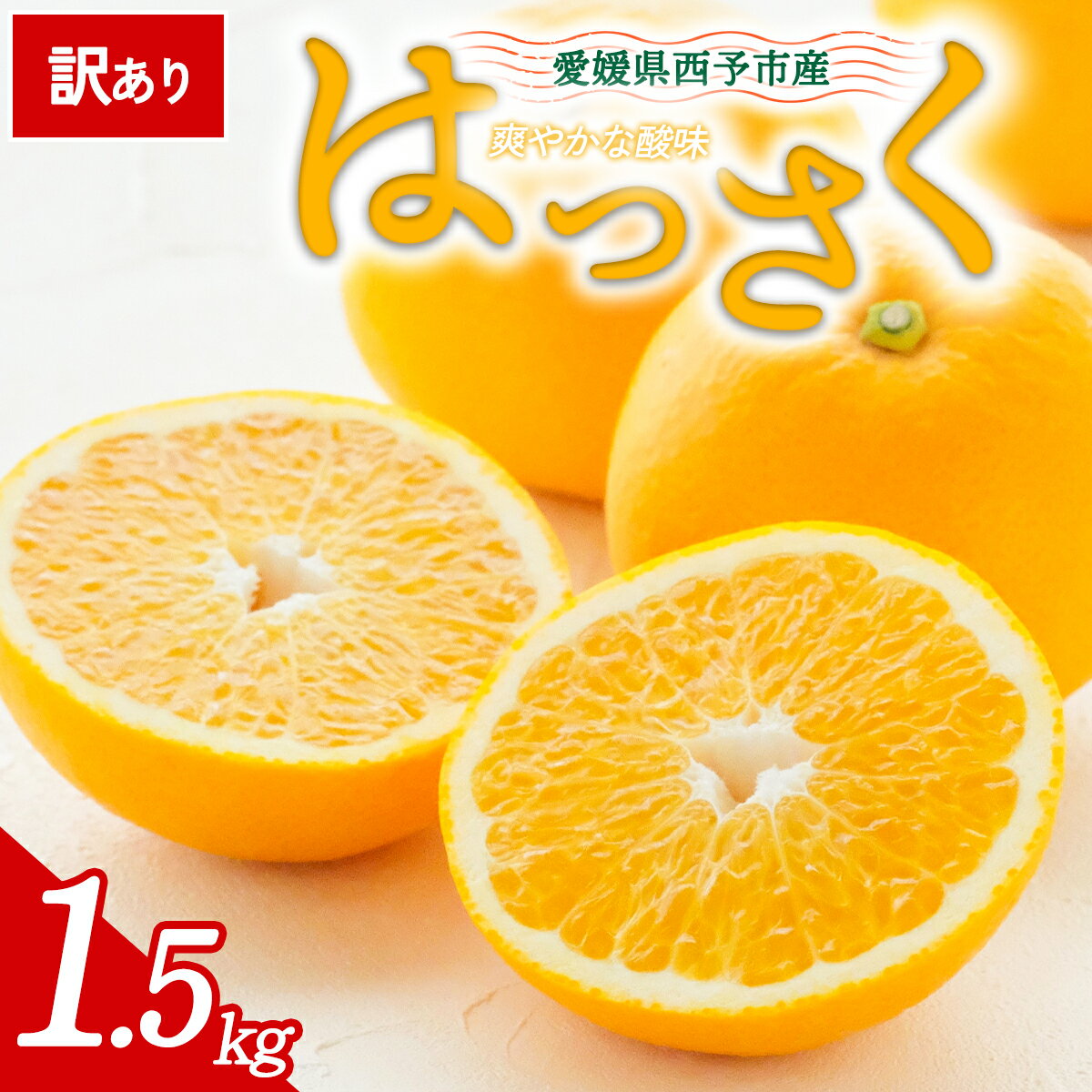 【ふるさと納税】【先行予約】＜訳あり 愛媛県産 八朔 合計約1.5kg＞ 『2027年2月中旬以降順次出荷予定』はっさく ぷりぷり食感 爽やか 酸味 ご家庭用 ご自宅 蜜柑 果肉 果物 柑橘 フルーツ オレンジ 国産 濃厚 産地直送 ミヤモトオレンジガーデン 愛媛県 西予市【常温】