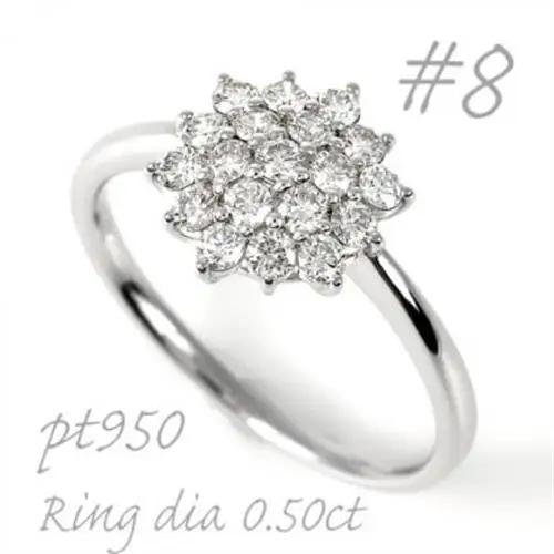 プラチナ ダイヤモンドリング 0.50CT  R3686DI-P2 #8【配送不可地域：離島・沖縄県】【1755008】