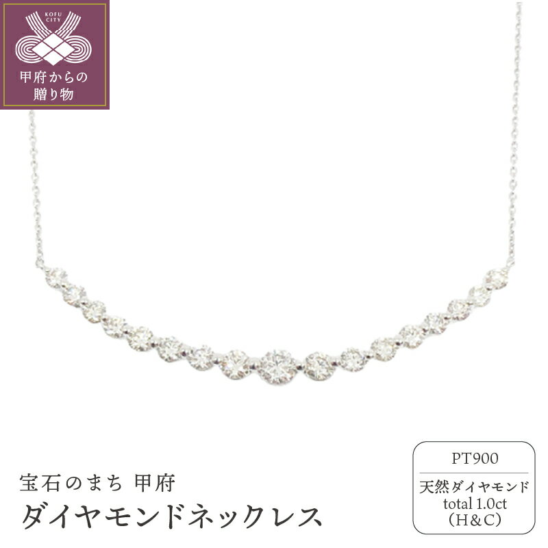 【ふるさと納税】＜ 甲府ジュエリー ＞ ネックレス ジュエリー アクセサリー レディース ダイヤモンド 1.0カラット ハート&キューピッド サークル リバーシブル ジュエリーケース付 鑑別書付 保証書付 k131-119