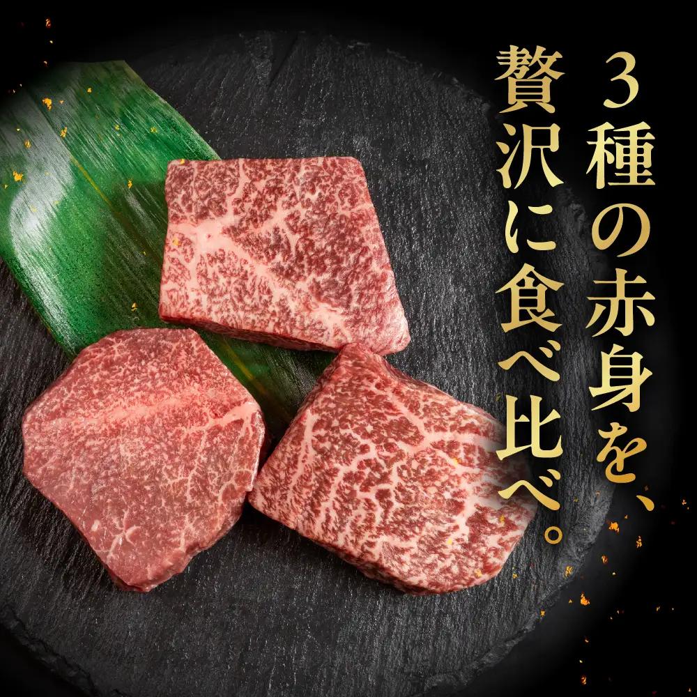 飛騨牛 赤身ステーキ 3種 食べ比べセット（各100g）計300g （ランプ・イチボ・モモ）【22-52】