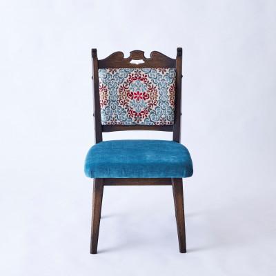ふるさと納税 神戸市 創業150年老舗洋家具屋の小椅子ポロチェア【Turquoise flower/High type】