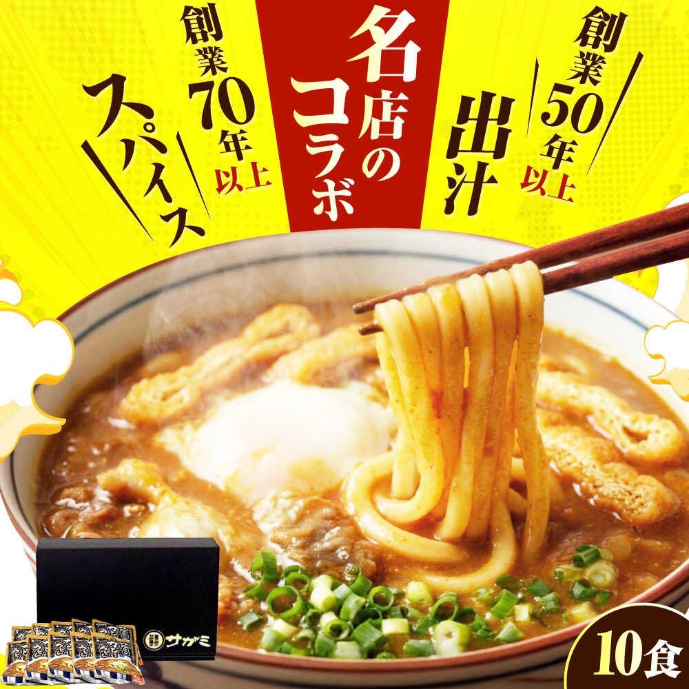 【ふるさと納税】サガミのカレーうどんの素（中辛）10食入 / 具材入り レトルト カレー うどん / 稲沢市 / テンポイント株式会社[BMAE001]