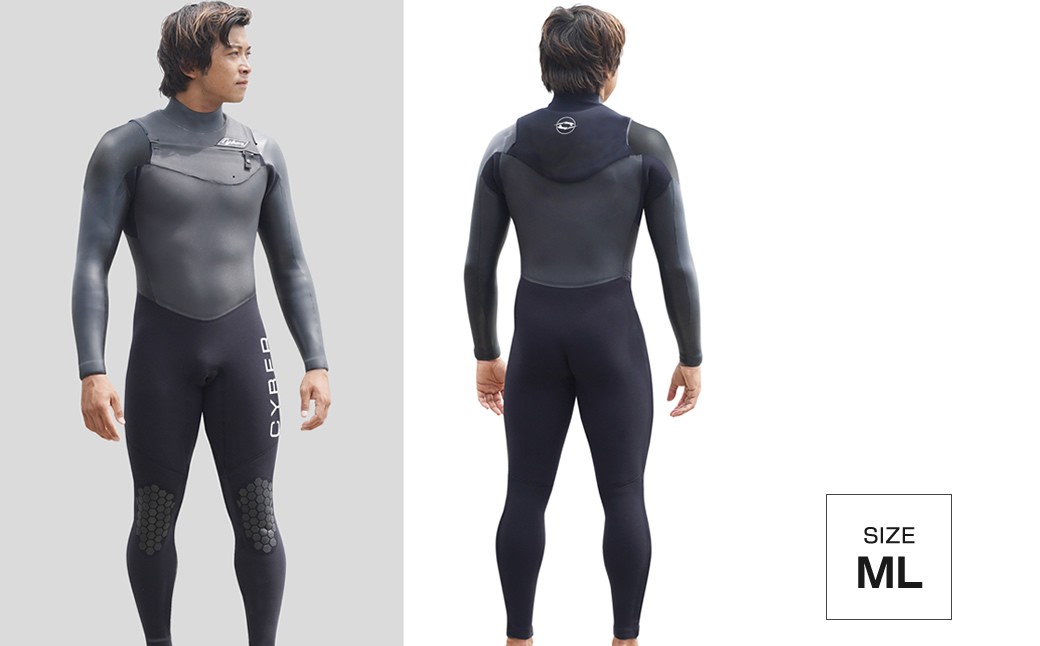 
ウエットスーツ CYBER 5/3mm起毛　 CHEST-ZIP フルスーツ WINTER仕様 MLサイズ

