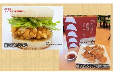 ノングルテン米粉バンズ1セット(6個入)と米粉の皮で作った米粉源喜ぎょうざ1箱(12個入)のセット /米粉 餃子 詰合せ 