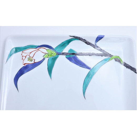 赤絵白磁硯処 雪月花 角平皿22cm〈侘助文〉白 有田焼 A50-120_イメージ2