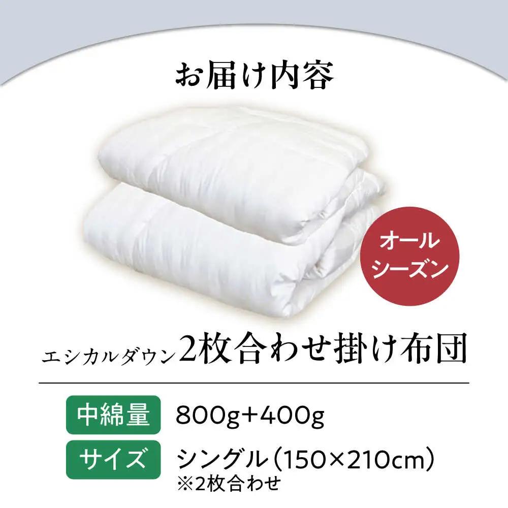 洗える 人工羽毛 2枚合わせ掛け布団 シングル [BAAK009]掛け布団