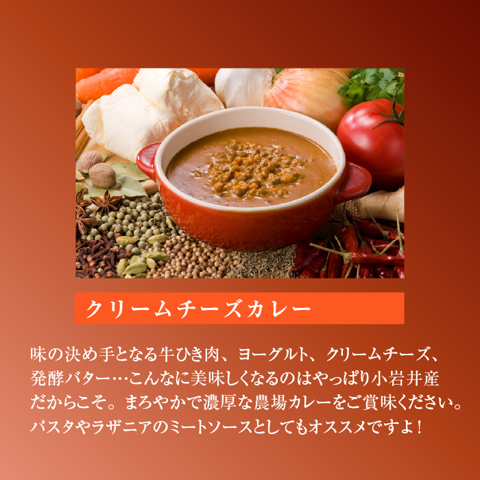 小岩井農場 厳選素材 カレー ディナー セット 6食 ／ 人気 ビーフカレー カレーライス カリー レトルトカレー レトルト 中辛 クリームチーズ チーズカレー 2種類 食べ比べ お取り寄せ ギフト 