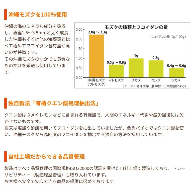 【金秀バイオ】すこやか フコイダン 1箱 (30袋入り) 30日 分(約 1ヶ月 分) サプリ サプリメント カプセル 食物繊維 沖縄 もずく モズク オキナワモズク 抽出物 100% 海藻 栄養補助