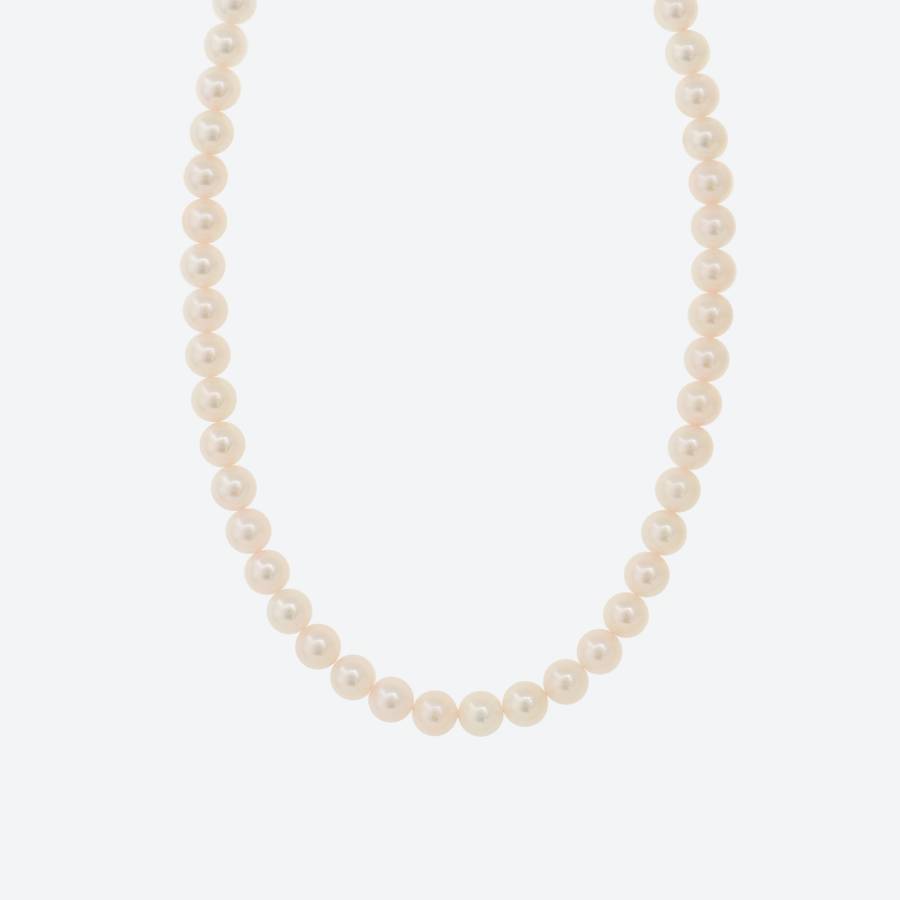 アコヤパール　ネックレス・イヤリング（E7.5mm）セット (ピンク）2(MKhp-011)