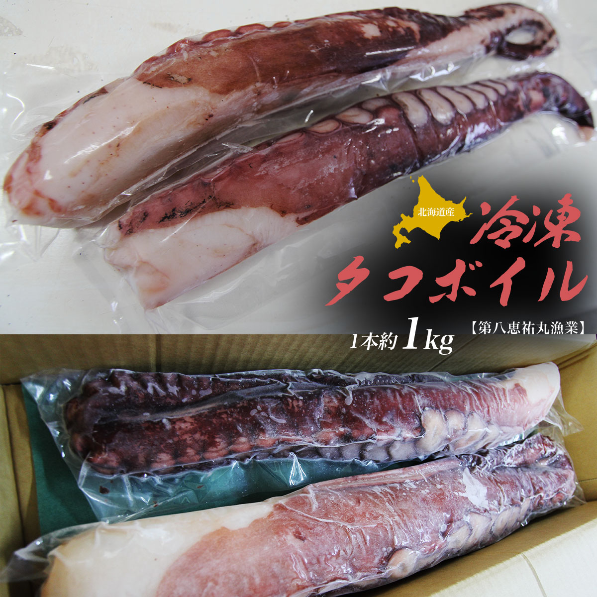 北海道産 冷凍 タコボイル 1本 約1kg SRMN025