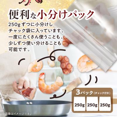 ふるさと納税 豊川市 国産シーフードミックス750g【たこ・えび・いか】 |  | 02