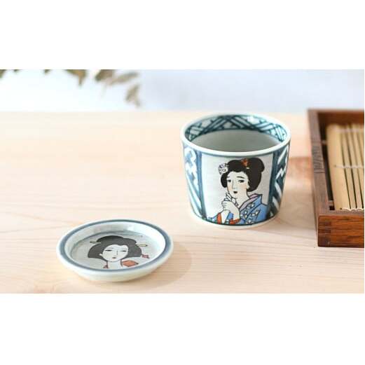 有田焼 竹久夢二そば猪口＆薬味皿セット【ARITAYAKI-STORE】マルチカップ ロックグラス アールヌーボー A15-249_イメージ2