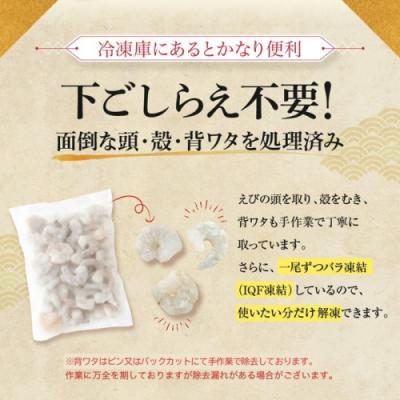 ふるさと納税 新宮町 【全3回偶数月定期便】【背ワタ処理済み】大型バナメイむきえび約2kg.CF042 |  | 01