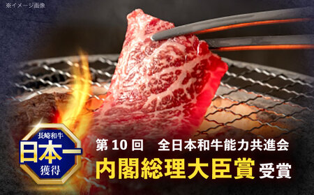 【12回定期便】長崎和牛 焼肉用 赤身スライス600g (モモ・ウデ 各300g)【株式会社 黒牛】[OCE099]