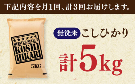 【全3回定期便】令和7年産 こしひかり 無洗米 5kg / お米 ふるさと納税 A評価 / 佐賀県 / 大塚米穀店 [41ANAD042]