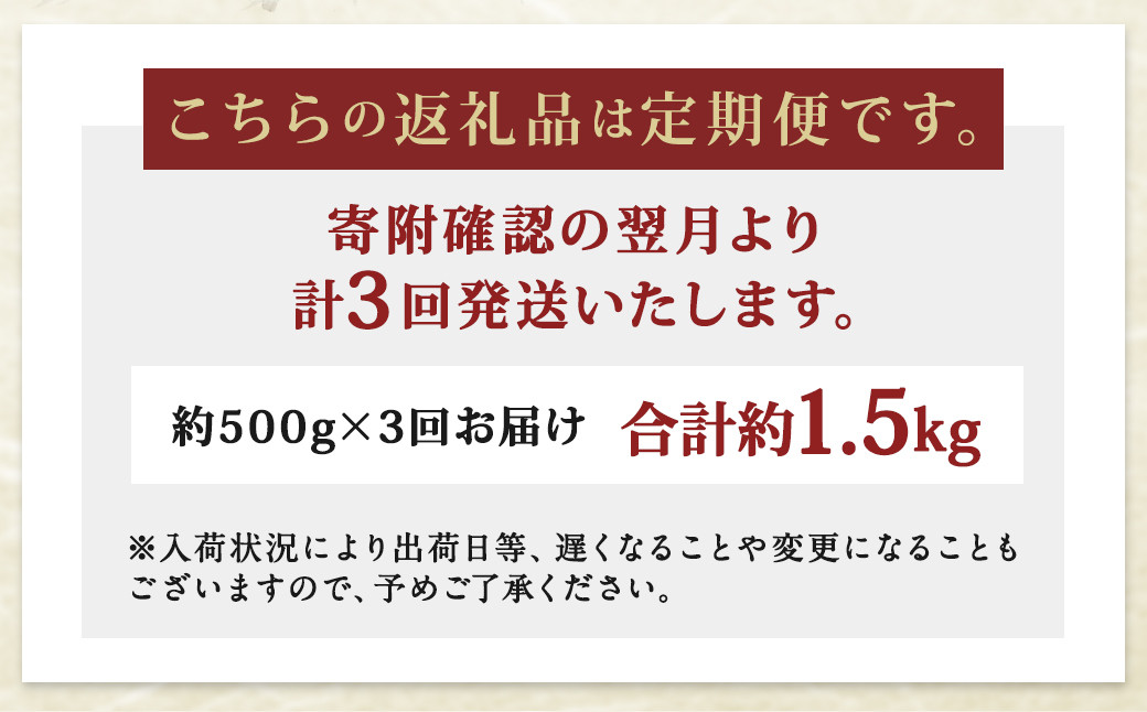 【3ヶ月定期便】長崎県産 本マグロ赤身 500g 