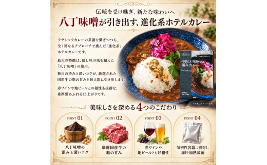 【弓張の丘ホテル】 牛肉と味噌の極みカレー レトルト 6食 セット レトルトカレー カレー ホテル の カレー 牛肉 味噌 八丁味噌 牛 玉ねぎ トマト かれー カレーライス 極み 簡単 調理 ご褒美