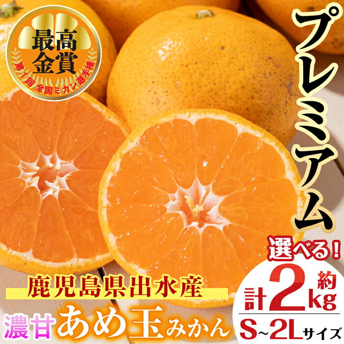 【ふるさと納税】＜先行予約受付中！2025年11月中旬～2026年1月下旬の間に発送予定＞【特別栽培・最高金賞】《選べるサイズ》温州みかん日本一！濃甘あめ玉 みかん ～プレミアム～(約2kg・S～2L) ミカン 果物 ギフト プレゼント 贈答用 贈り物【Farmer friends Marche】