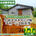 【ふるさと納税】岳切渓谷キャンプ場 ご宿泊券(コテージ7人用・1棟1泊)アウトドア 体験 キャンプ チケット 旅行 宿泊【104800300】【宇佐市役所院内支所産業建設課】