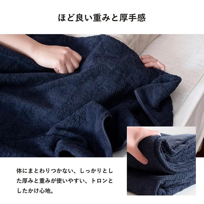 （今治タオル）クーベルチュールタオルケット Relax（チャコールグレー）