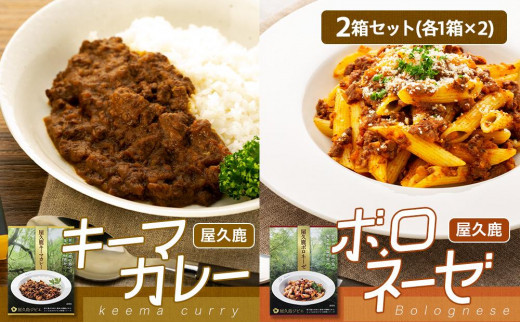 
屋久鹿キーマカレー・屋久鹿ボロネーゼの2箱セット（各1箱×2）
