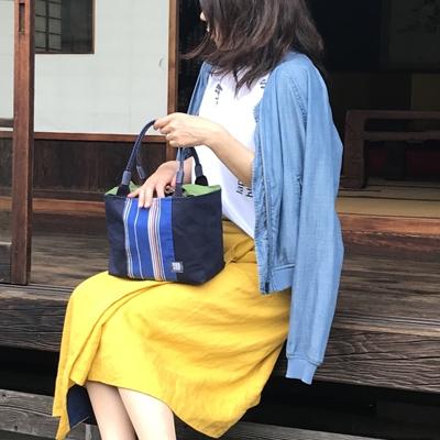 ふるさと納税 蕨市 伝統織物蕨双子織　デイリーバッグ(紺)