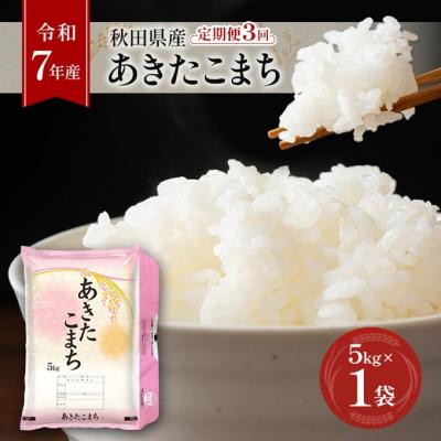 ふるさと納税 羽後町 【令和7年産】定期便 秋田県産あきたこまち 5kg×1袋 全3回[No.5325-0382]
