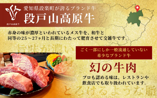 酒粕育ち 幻の牛 段戸山高原牛 ロース肉スライス (すき焼き・しゃぶ用) 500g 250ｇ×2パック ロース スライス 国産牛 牛肉 鍋 ブランド牛 蓬莱泉 -079